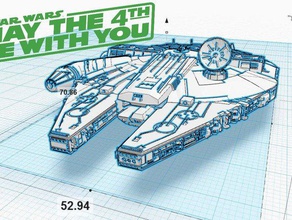 millennium falcon hi-res vehicles fan star wars 3d print model - Mito3D