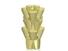 stackable cascade planter outdoor garden desktop herbs vase 3d print model - Mito3D