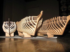 bateau, frégate chapman 40 sculptures la lasercut coupeur de laser ornement 3d print model - Mito3D