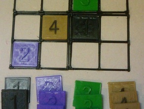 simple sudoku gesetzt Spiele Bildung Logik openscad pre-school puzzle 3d print model - Mito3D