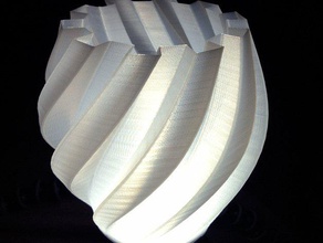 twisted gear lamp vase art benito candle decoration lulzbot malouf sanduchi vessel 3d print model - Mito3D