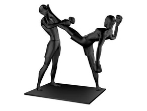 kickboxing people fight muay thaiboxing 3d print model - Mito3D