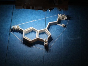 la sérotonine molécule porte-clés 3d print model - Mito3D