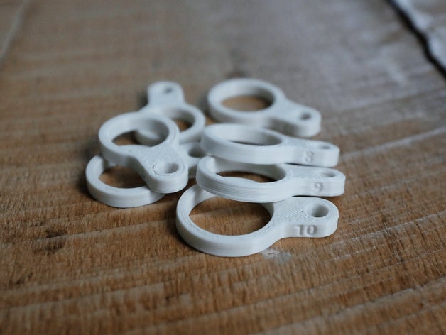 ring sizer set 0-16 half sizes rings 3D print model - Mito3D