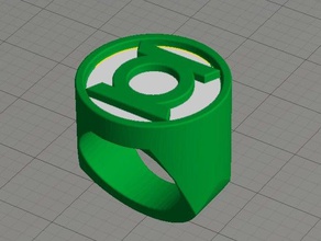 dual extrusion green lantern ring rings dual dualstrusion dual extrusion green lantern 3d print model - Mito3D