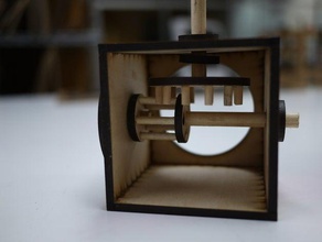 simple machines cage gear engineering da vinci laser cutter 3d print model - Mito3D
