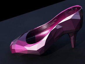 faceted high heel fashion heels shoe 3d print model - Mito3D