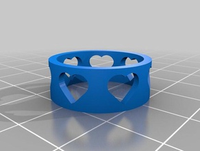my customized heart ring 85 rings 3d print model - Mito3D
