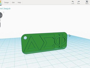 delta sigma phi chaveiro 3d impressão 3d print model - Mito3D