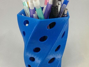 twisted pencil cup office awesomeness awesome sauce 3d print model - Mito3D