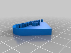 my customized heart message 3d print model - Mito3D