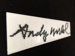 andy warhols signature art en plastique 3d print model - Mito3D