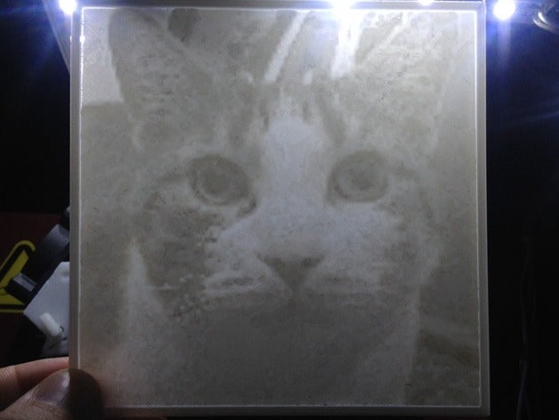 cero gato lithopane 2d art personalizado 3D print model - Mito3D