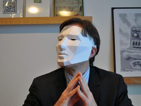 low poly d'un masque le costume visage la fête d'halloween tête papier papercraft pepakura les polygones 3d print model - Mito3D