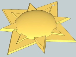 güneş madalyon sanat 3d takı süs mevcut oyuncak 3d print model - Mito3D