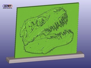 t-rex Schädel, lithophane stehen Kunst contest Dinosaurier lithopane remix trexremix 3d print model - Mito3D