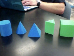 geometrik şekil kümesi ilkokulu matematik koni küp silindir piramit Üçgen prizma 3d print model - Mito3D