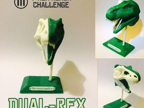 double rexdual extrusion t-rex remix sculptures dualstrusion trexremix 3d print model - Mito3D