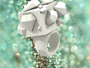 squimond ring rings diamond 3d print model - Mito3D