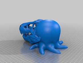 sevimli t-rex merhaba diyor yaratıklar ahtapot trexremix 3d print model - Mito3D
