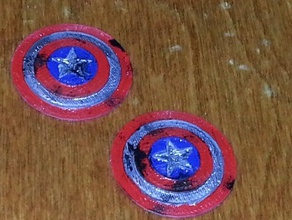 captain america shield earring size earrings pendent 3d print model - Mito3D