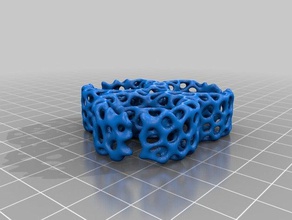 voronoi biohazard simgesi matematik sanat logosu matematiksel sanatı organik scifi örgü 3d print model - Mito3D