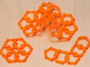 floco de neve hexagonal correio cadeia decoração openscad paramétrico 3d print model - Mito3D