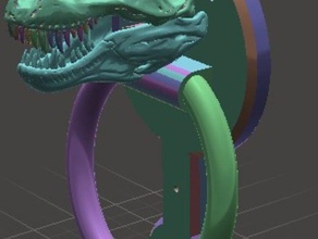 t-rex porte heurtoir décor trexremix 3d print model - Mito3D
