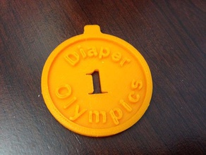 diaper olympics medal baby shower other 3d print model - Mito3D