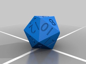 20 sided die dice 20d 3d print model - Mito3D