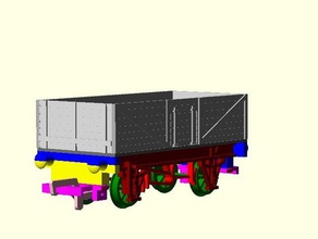 britische alte Zeit Güterwagen h0-Maßstab Fahrzeuge Eisenbahn Zug 3d print model - Mito3D