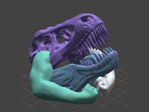 tyrannosaurus flex sculptures beefy arms doth thou even hoist gym bro swole t-flex t-rex trexremix 3d print model - Mito3D