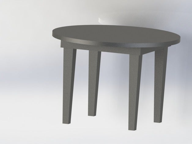 mini tavolo modello mobili 4legs accurata giro roundtop legno 3D print model - Mito3D