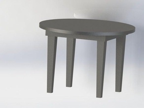 mini mesa modelo móveis 4legs precisas rodada roundtop madeira 3d print model - Mito3D