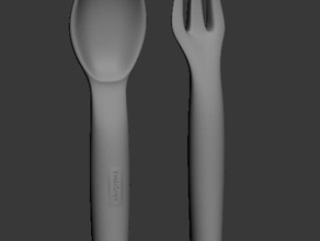 spoon fork kitchen dining 3d print model - Mito3D