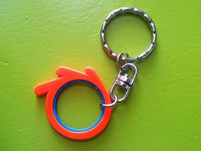 blender logo keychain keychains conference fashion jewelry orange supportless toy 3d print model - Mito3D