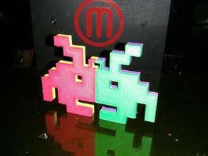 space invader two colors creatures 3d print model - Mito3D