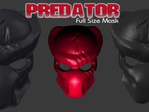 predator mask battle damage costume detailed full size 3d print model - Mito3D