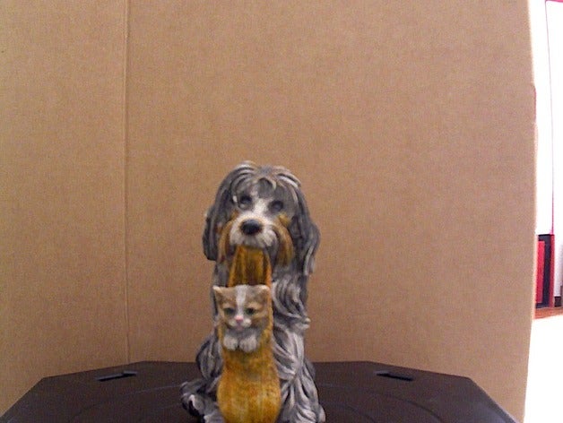 cão gato a arte makerbotdigitizer scan 3D print model - Mito3D