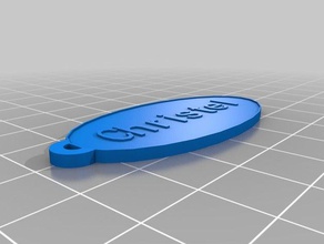 mis personalizado llavero oval christel llaveros 3d print model - Mito3D