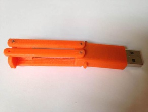 mariposa cuchillo unidad flash caso accesorios swag usb 3d print model - Mito3D
