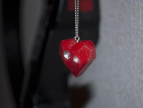faceted heart jewelry 3d print model - Mito3D