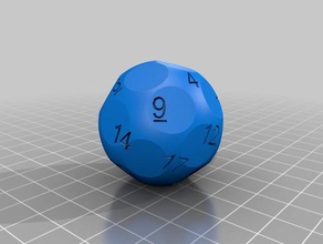 21 sided die dice customized 3d print model - Mito3D