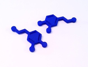 dopamin çekicilik biyoloji kimya kol düğmeleri küpe takı molekül nörobilim 3d print model - Mito3D