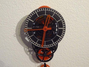 Stampato in 3d orologio meccanico di ancoraggio scappamento la stampa ingranaggio maniglia planetario stampabile puleggia vite primavera avvolgimento 3d print model - Mito3D