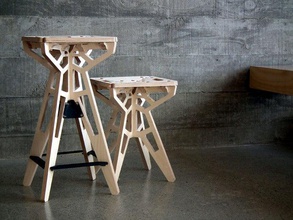 space frame stools bwardesign household 3d chair cnc digital fabrication featured flatpack furniture geometry kitchen open source sustainable wood 3d print model - Mito3D