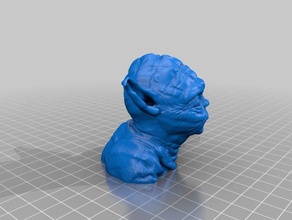 yoda bust hi res 56mb creatures star wars force 3d print model - Mito3D