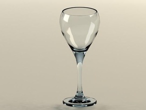 basic wine glass kitchen dining wineglass 3d print model - Mito3D