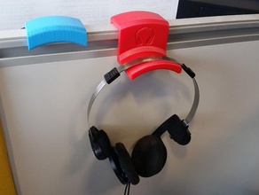 office headphones hanger headphone holder hook 3d print model - Mito3D