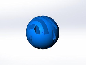 rokenbok 19mm boule bleue l'ingénierie tige 3d print model - Mito3D